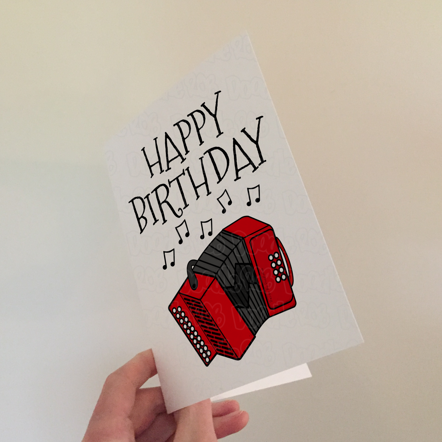 Accordion Birthday Card - Accordionist Card - Folk Musician Greeting Card