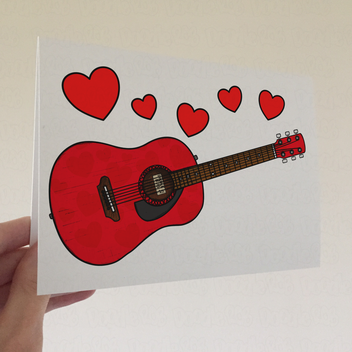 Guitar Anniversary Card - Guitarist Greeting Card - Wedding Musician Card