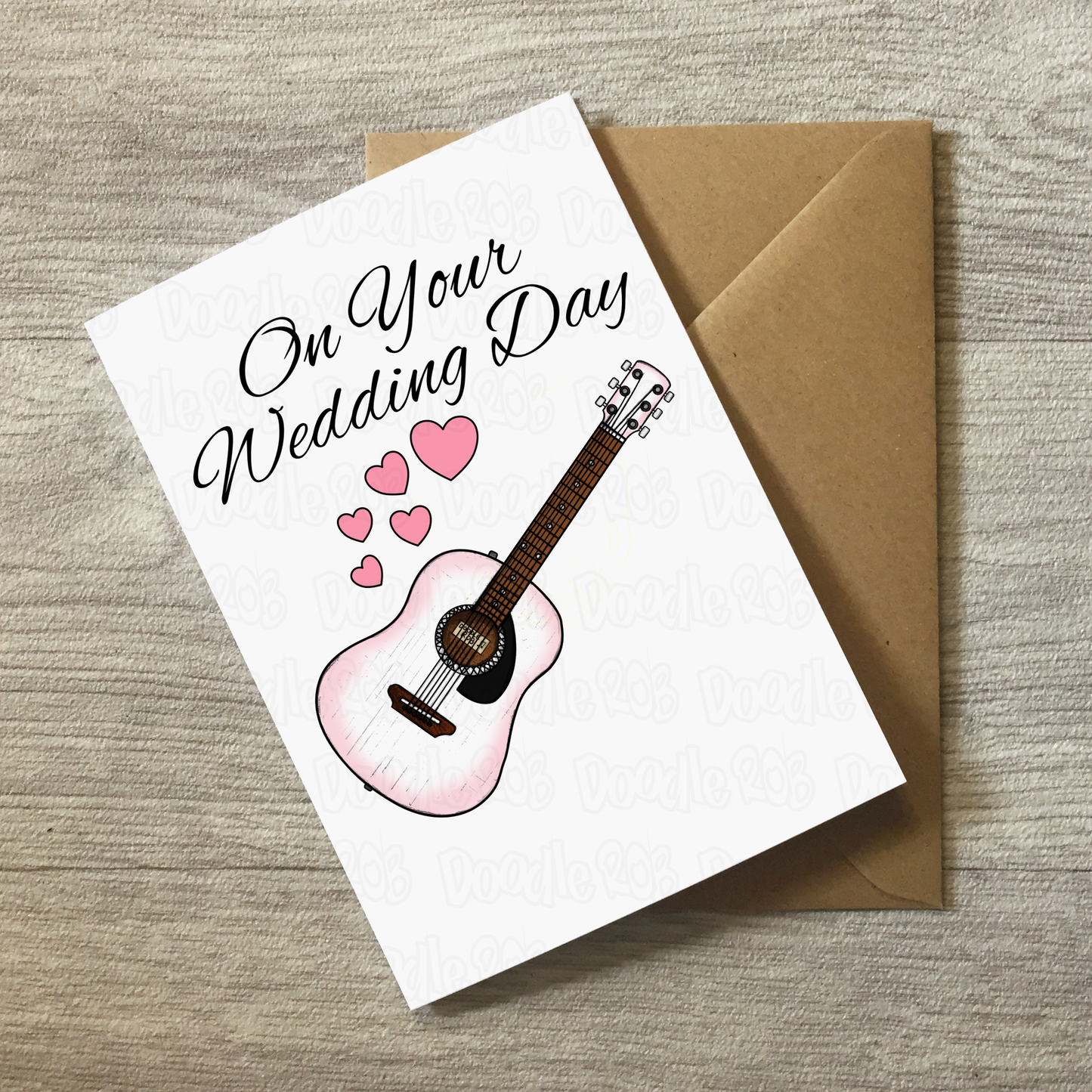 Acoustic Guitar Wedding Card - On Your Wedding Day - Wedding Card For Musicians - Guitarist Greeting Card