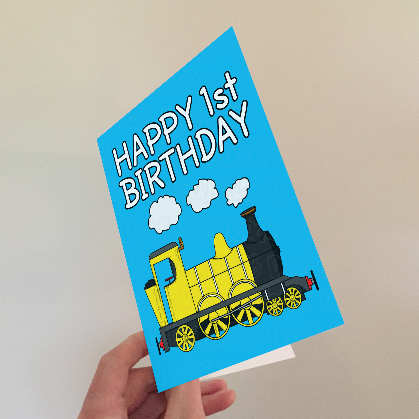 Train 1st Birthday Card - 1 Year Old Boy - Steam Train Card