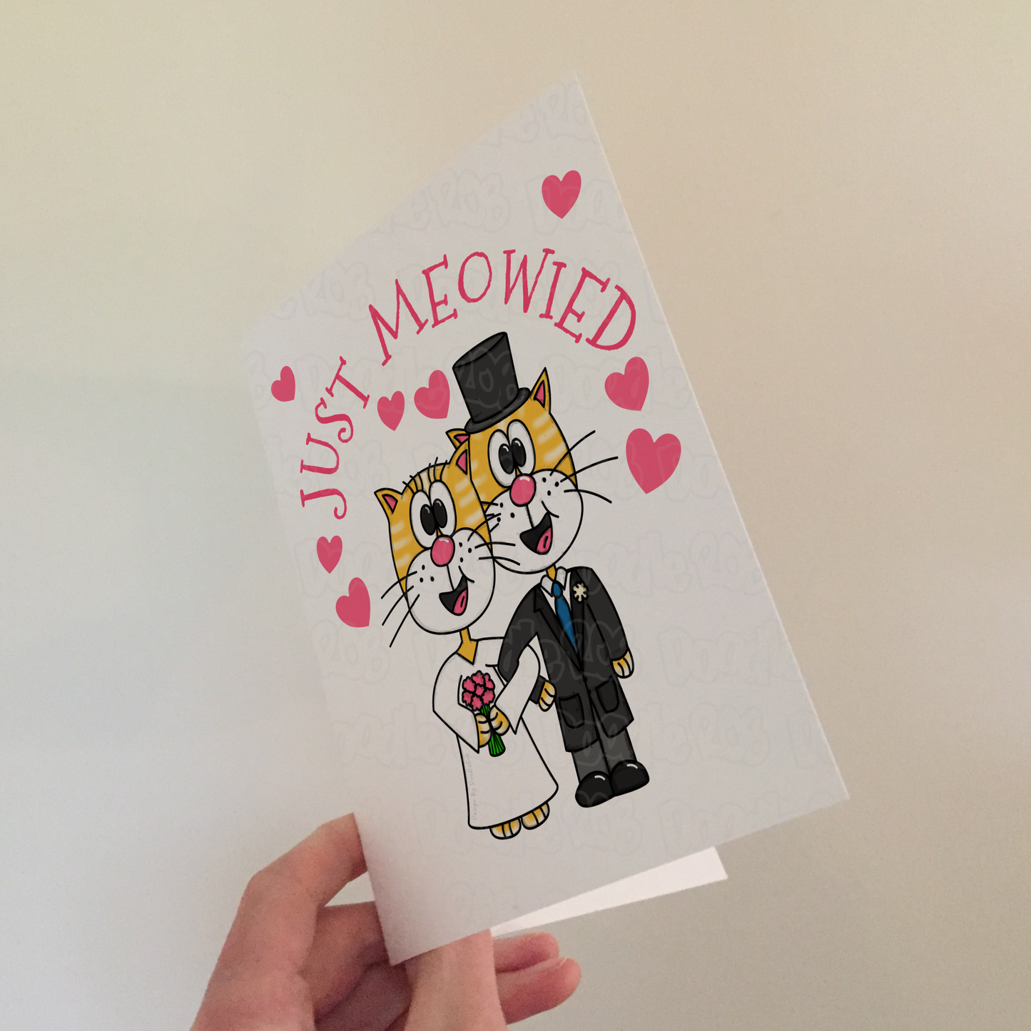 Cat Wedding Card - Just Meowied - Wedding Thank You Card