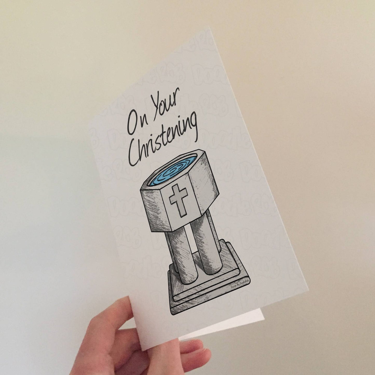 Church Christening Card - On Your Christening - Church Font - Baptism Greeting Card
