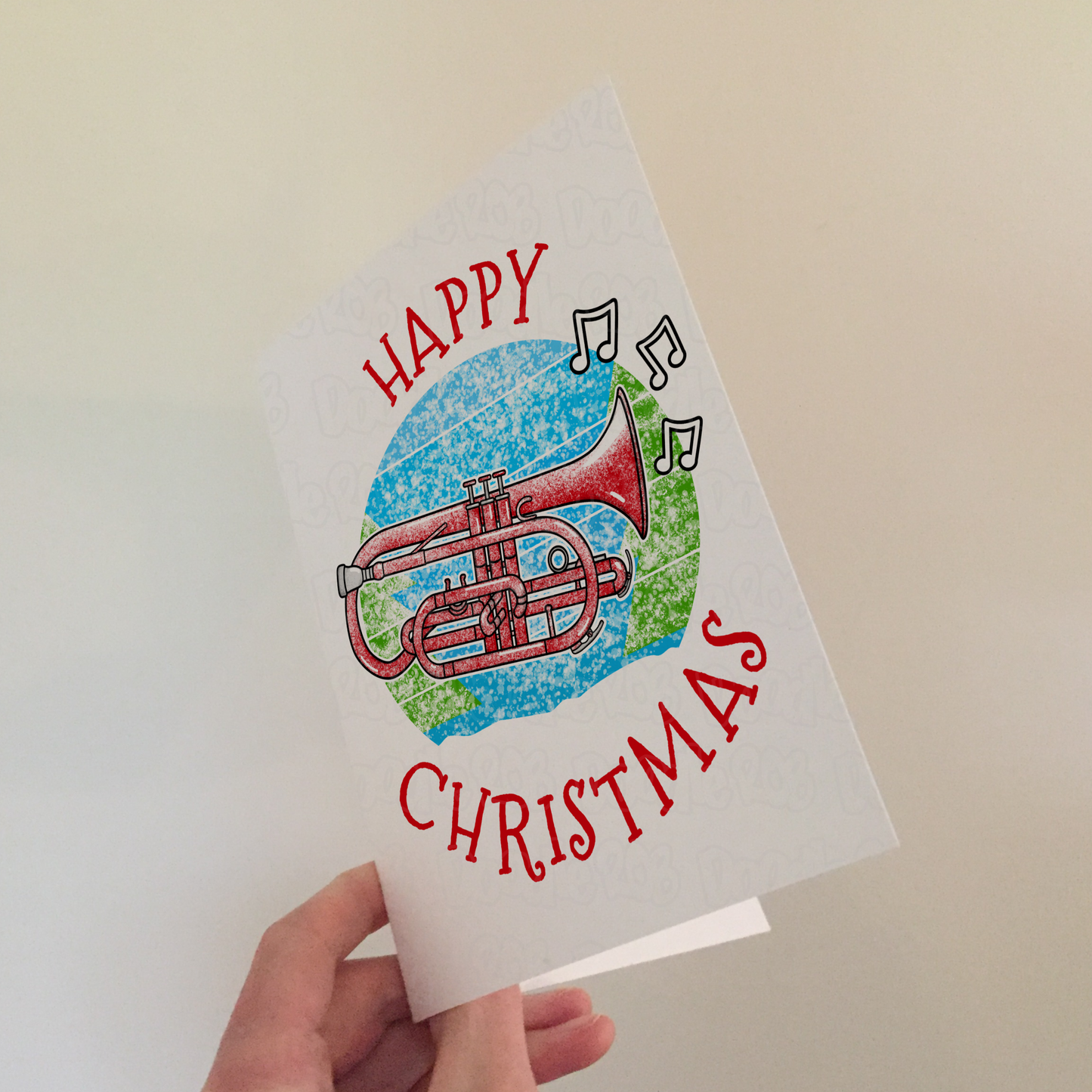 Cornet Player Christmas Card - Cornetist Xmas Card - Brass Musician Christmas Card