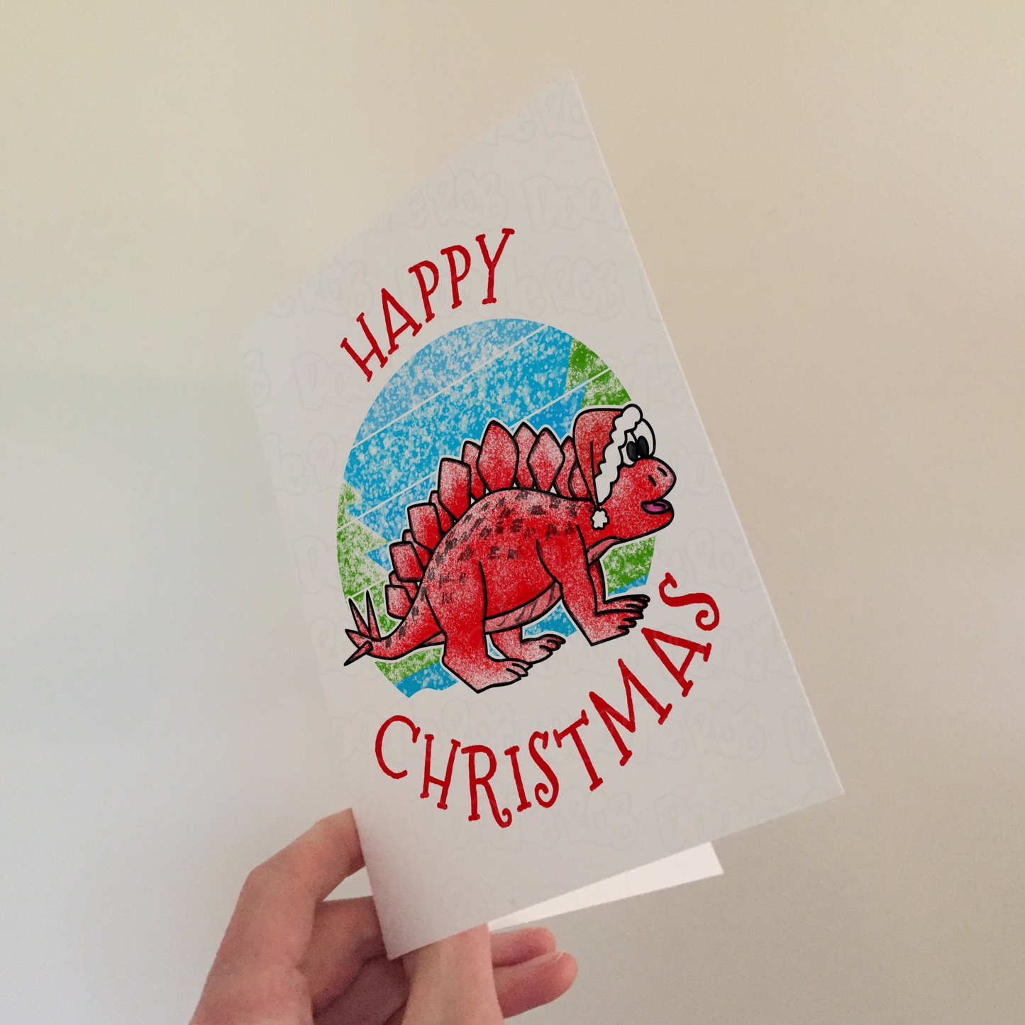 Stegosaurus Christmas Card - Dinosaur Xmas Card - Boys Christmas Card