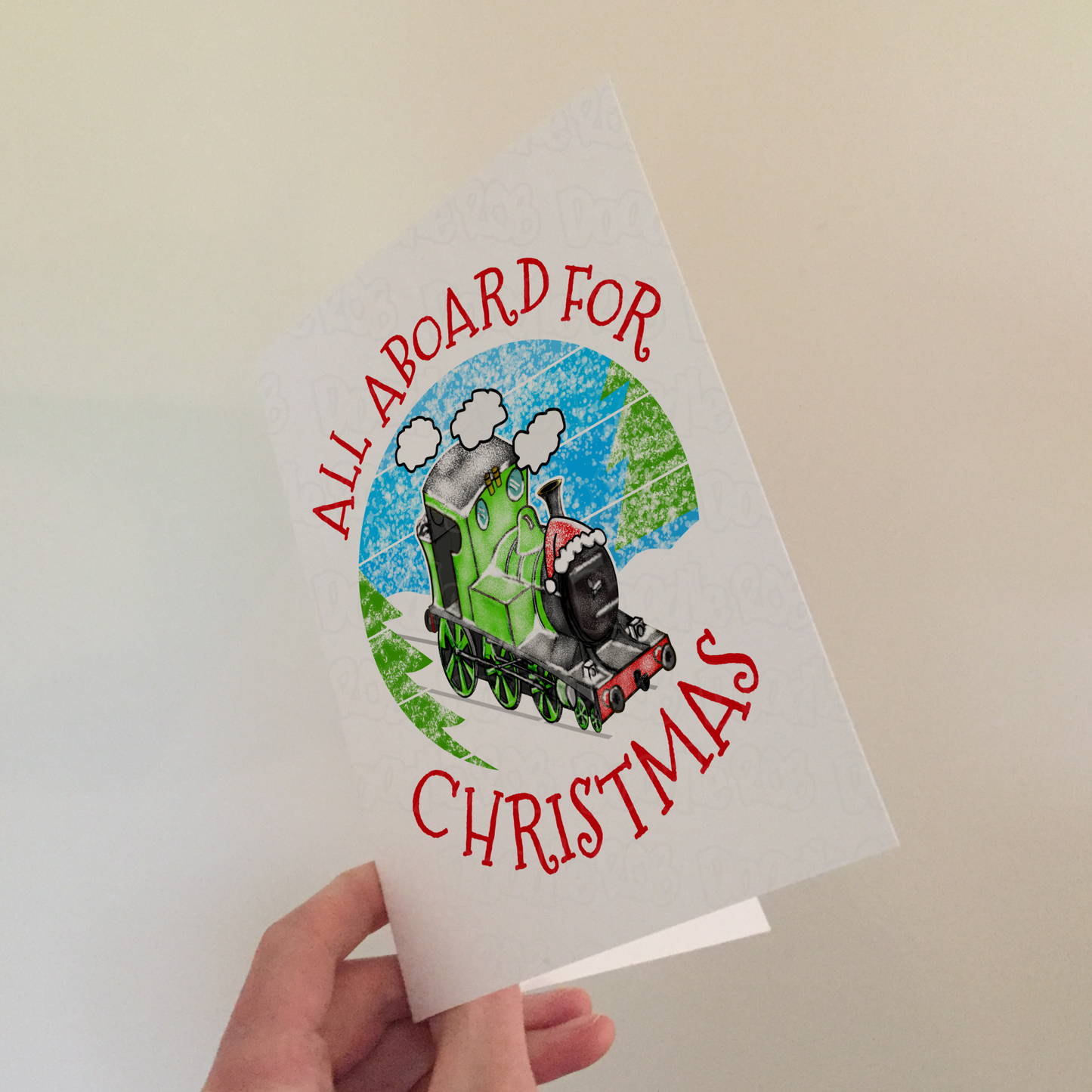 Train Christmas Card - Steam Locomotive Xmas Card - Rail Enthusiast Christmas Card