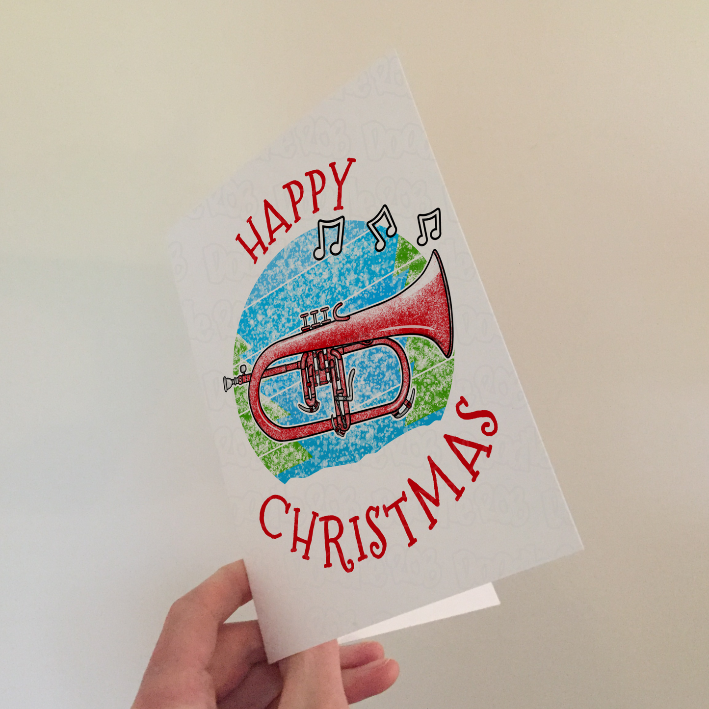 Flugelhorn Christmas Card - Horn Player Xmas Card - Brass Musician Christmas Card
