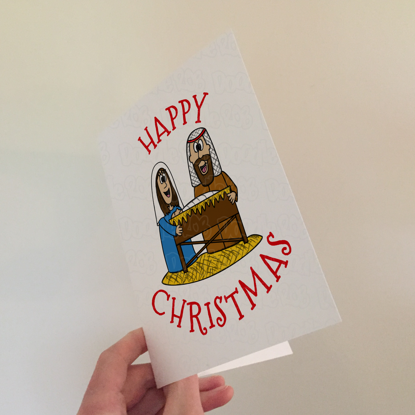 Christmas Nativity Card - Mary, Joseph and Baby Jesus - Church Christmas Card