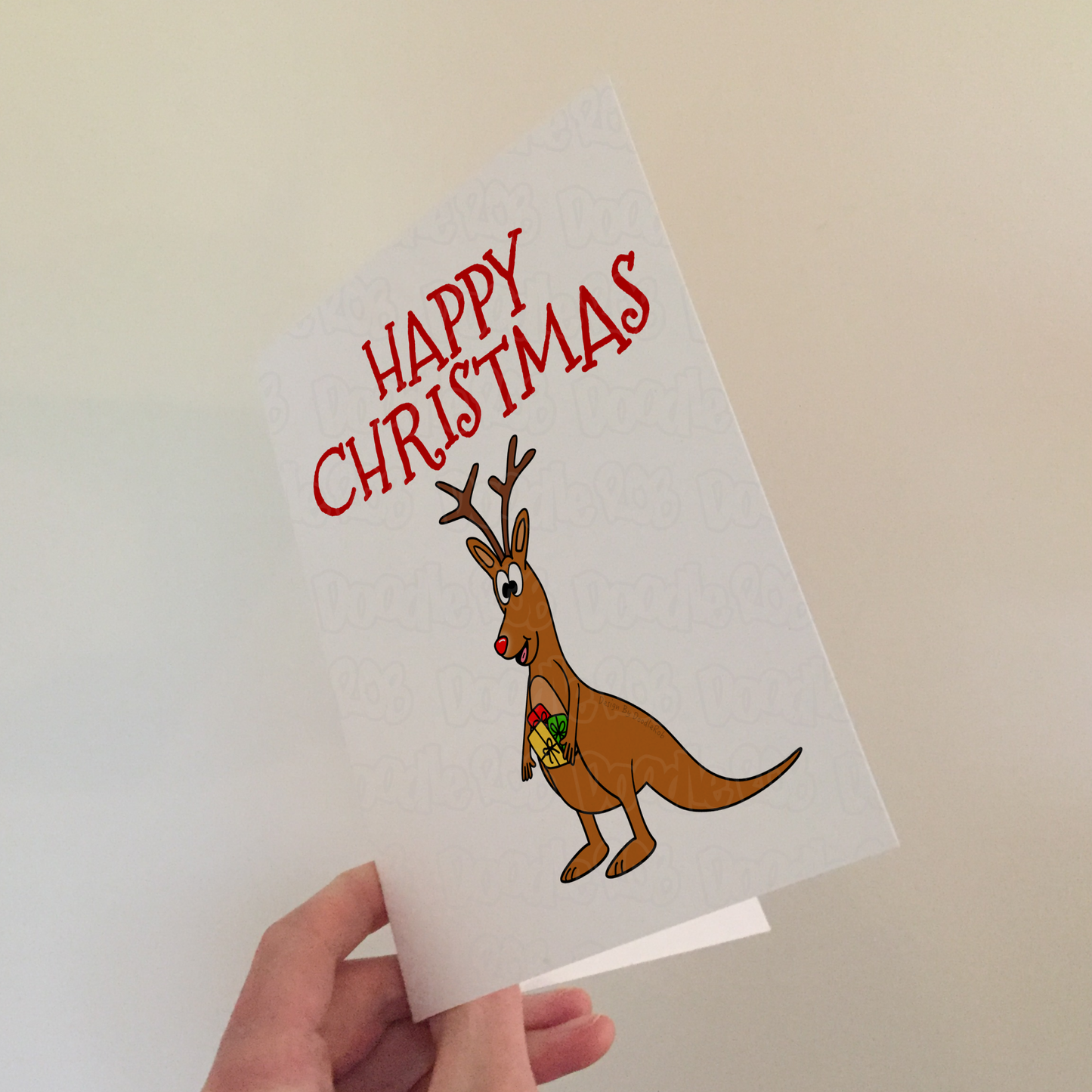 Kangaroo Christmas Card - Wildlife Christmas Card - Australian Xmas Card