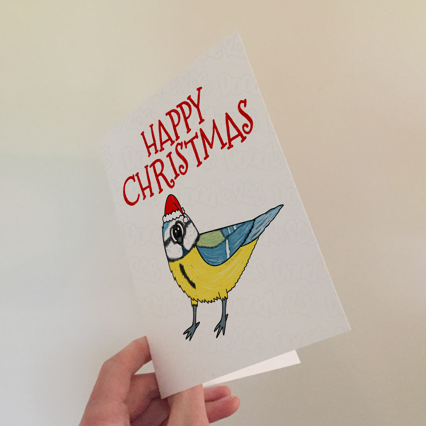 Blue Tit Bird Christmas Card - Bird Watcher Xmas Card