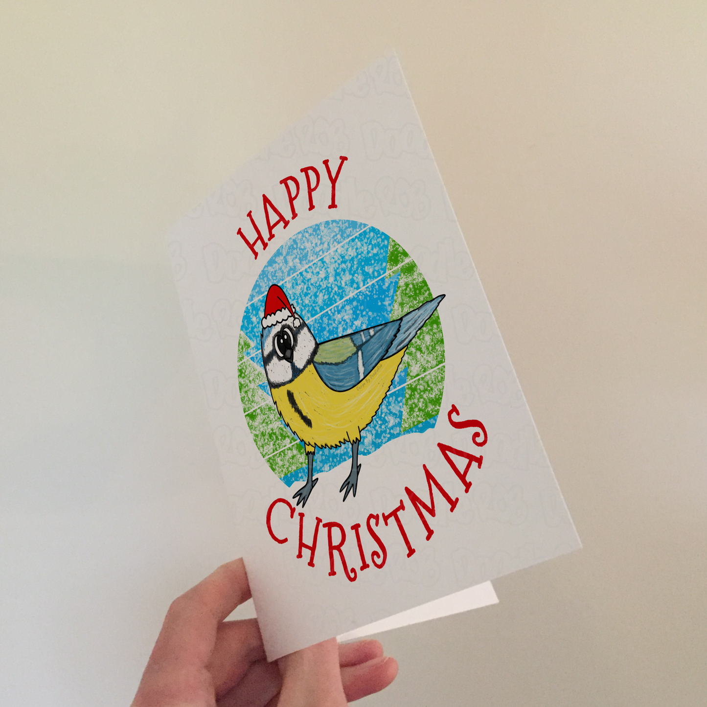 Blue Tit Bird Christmas Card (Snow) - Bird Watcher Xmas Card
