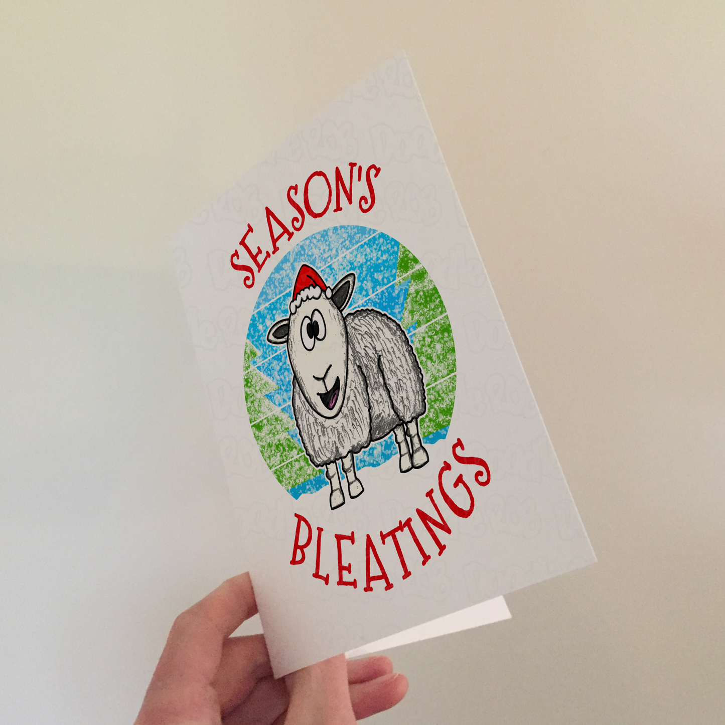 Sheep Christmas Card - Season's Bleatings - Funny Xmas Card For Farmer