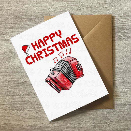 Accordion Christmas Card - Accordionist Xmas Card - Musician Christmas Card