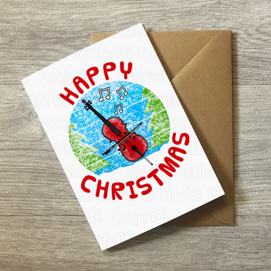 Cello Christmas Card - Cellist Xmas Card - Music Teacher Christmas Card