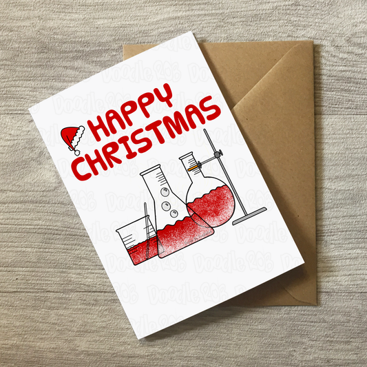 Chemistry Christmas Card - Xmas Card For Chemist - Science Teacher Christmas Card