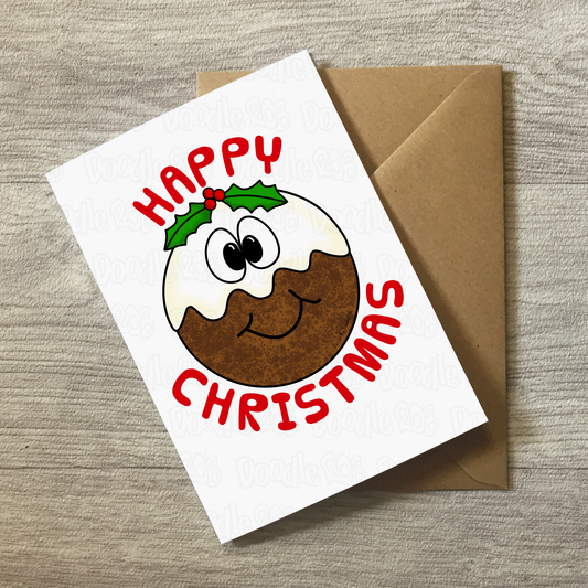 Christmas Pudding Card - Funny Xmas Card - Christmas Dinner Greeting Card