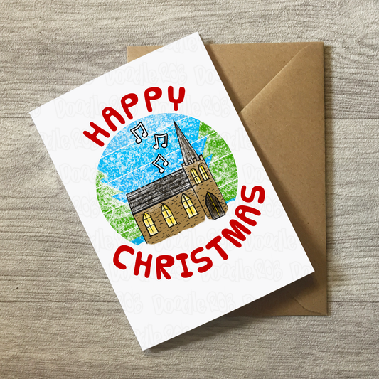 Church Christmas Card - Christian Greeting Card - Religious Christmas Card