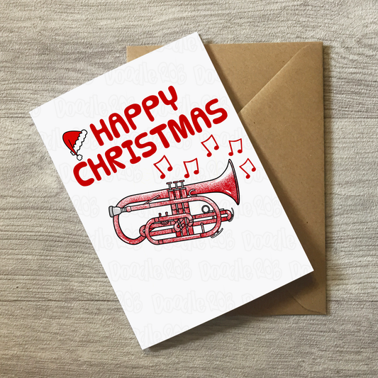 Cornet Christmas Card - Cornetist Xmas Card - Brass Musician Christmas Card