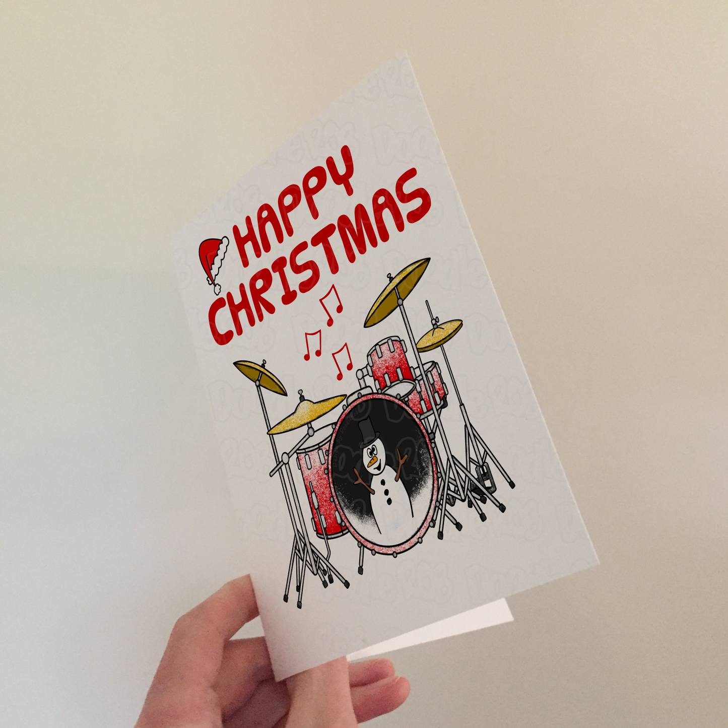 Drummer Christmas Card - Drum Teacher Xmas Card - Musician Christmas Card
