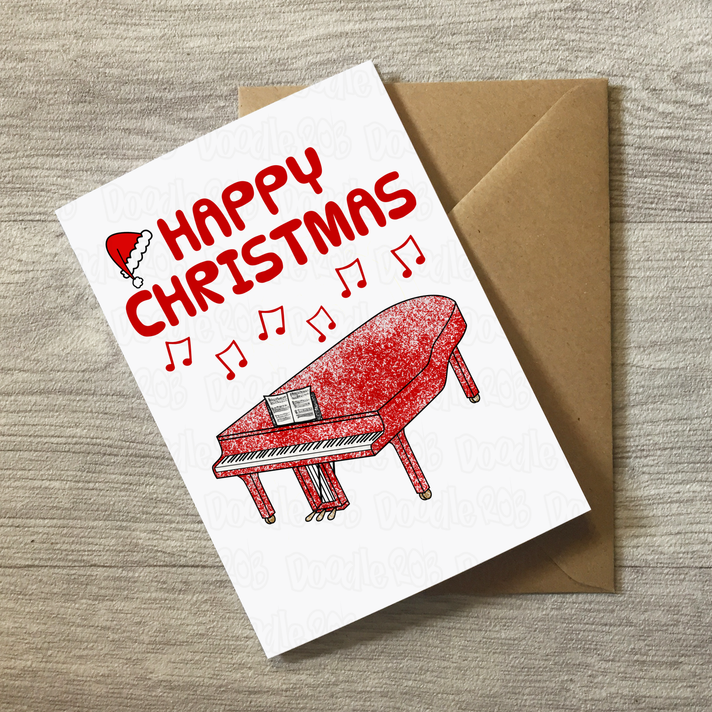 Grand Piano Christmas Card - Pianist Xmas Card - Music Teacher Christmas Card