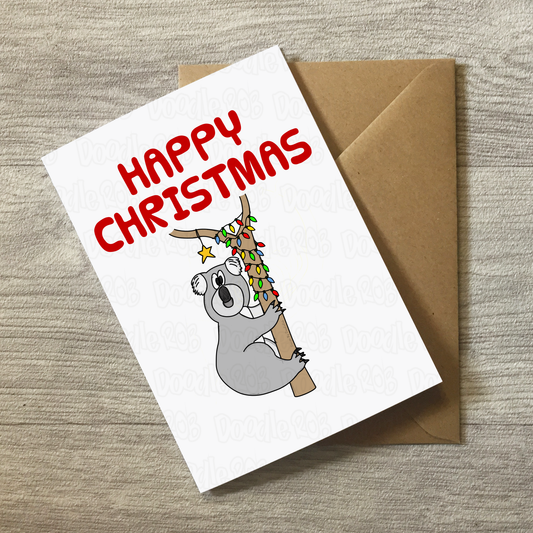 Koala Christmas Card - Wildlife Christmas Card - Australian Xmas Card