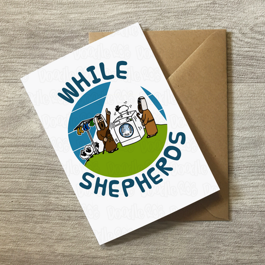 Christmas Shepherds Card - Nativity Card - Carol Singer Xmas Card