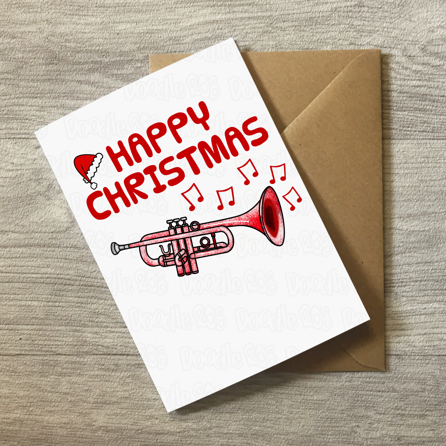 Trumpet Christmas Card - Trumpeter Greeting Card - Brass Musician Christmas Card