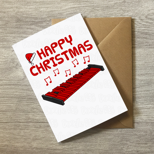 Xylophone Christmas Card - Xmas Card For Xylophonist - Percussionist Greeting Card