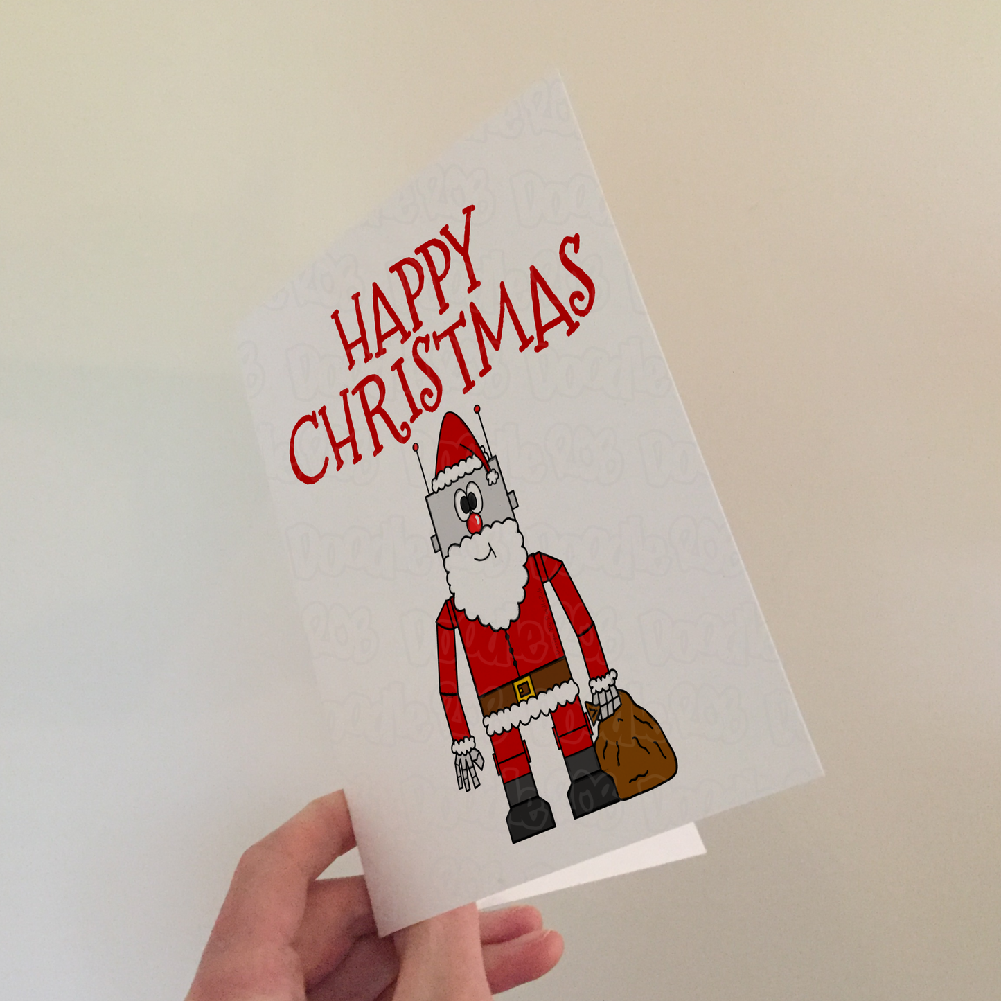 Robot Santa Christmas Card - Engineer Xmas Card - Funny Christmas Card For Boy