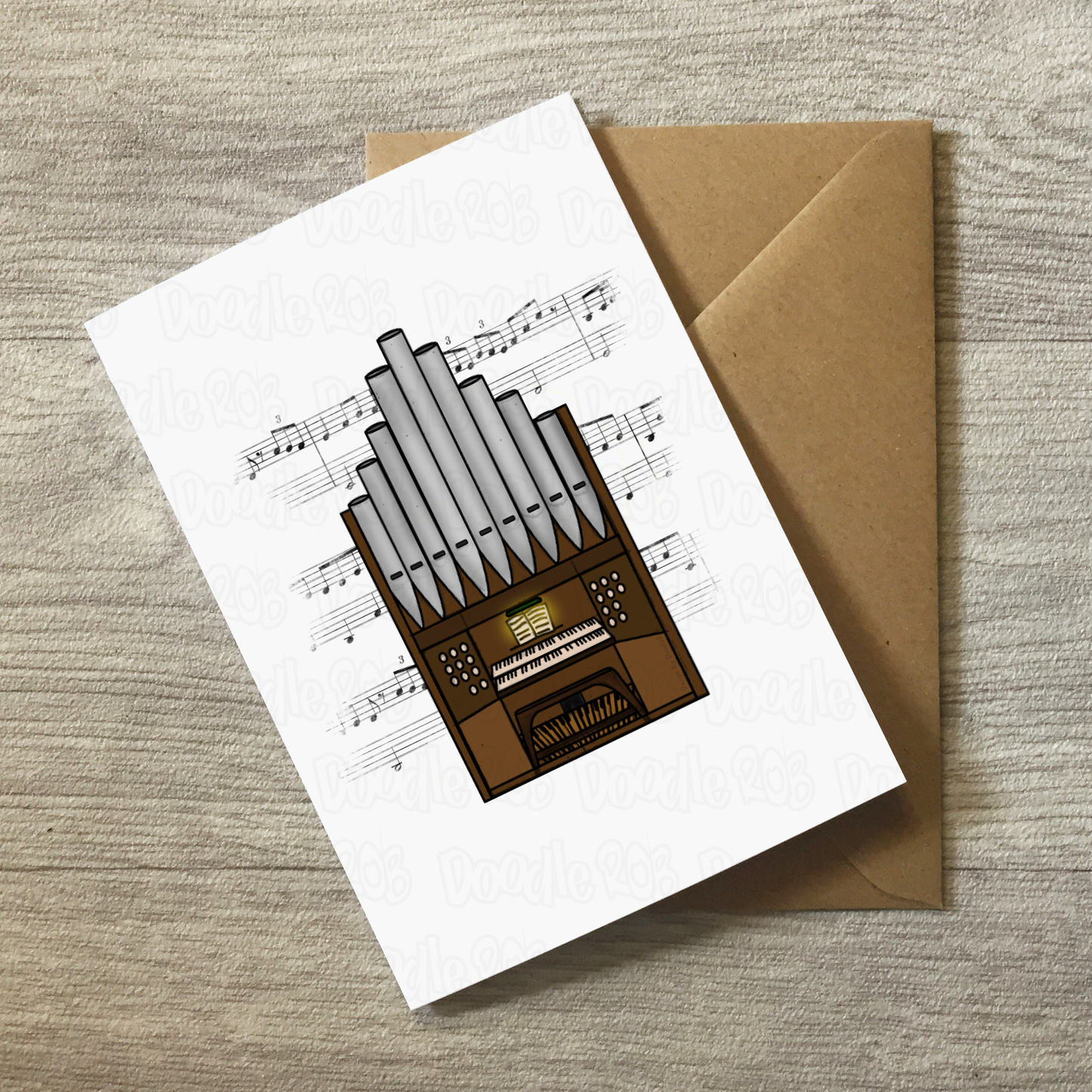 Organist Greeting Card (Music Notation) - Church Organ Birthday Card - Organ Teacher Card
