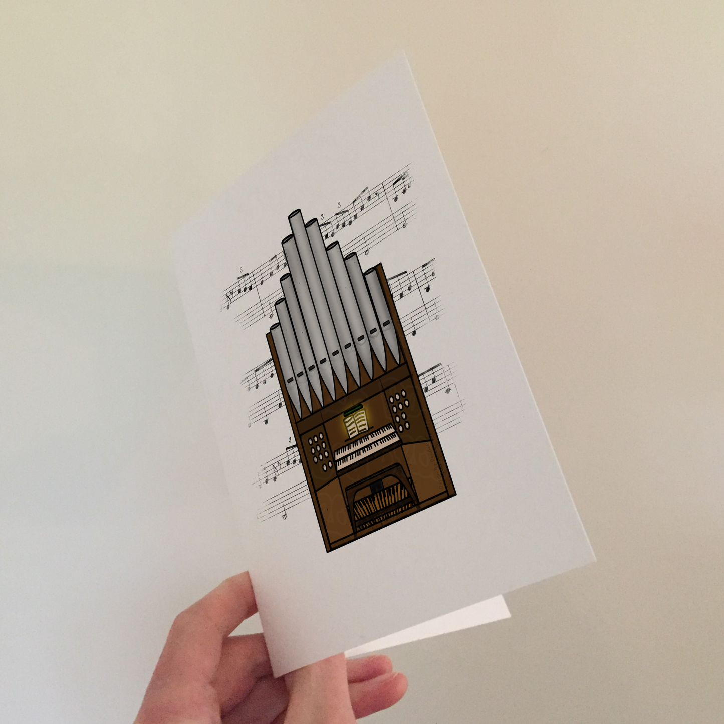 Organist Greeting Card (Music Notation) - Church Organ Birthday Card - Organ Teacher Card