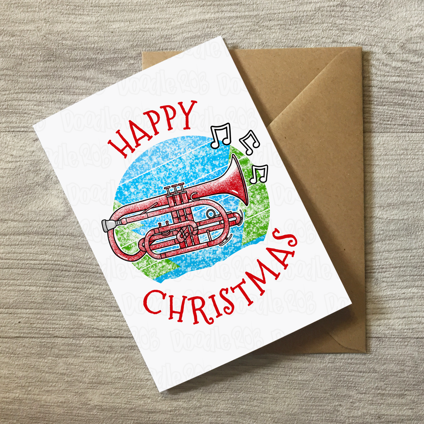 Cornet Player Christmas Card - Cornetist Xmas Card - Brass Musician Christmas Card