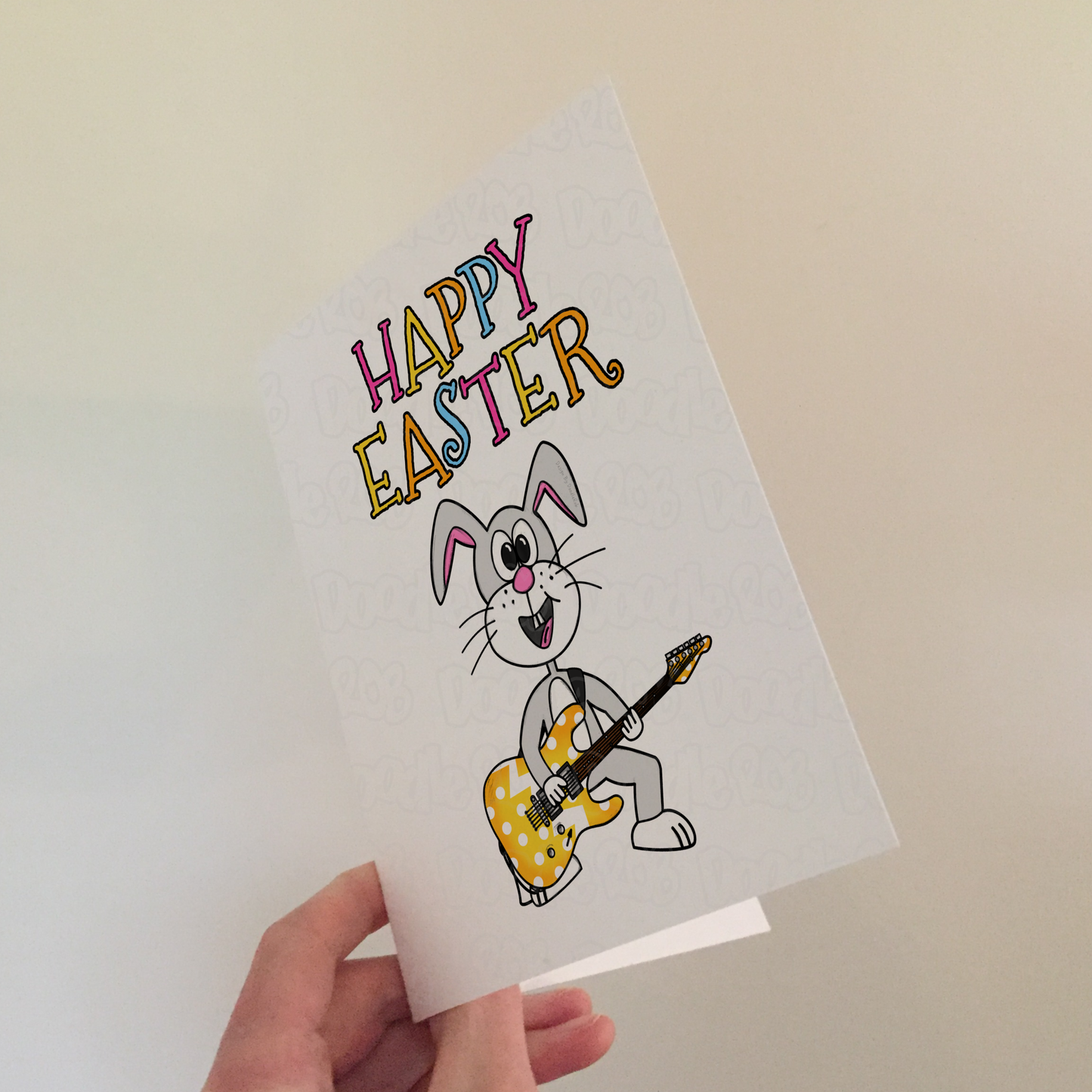 Guitarist Easter Card - Easter Bunny Guitar - Kids Easter Card