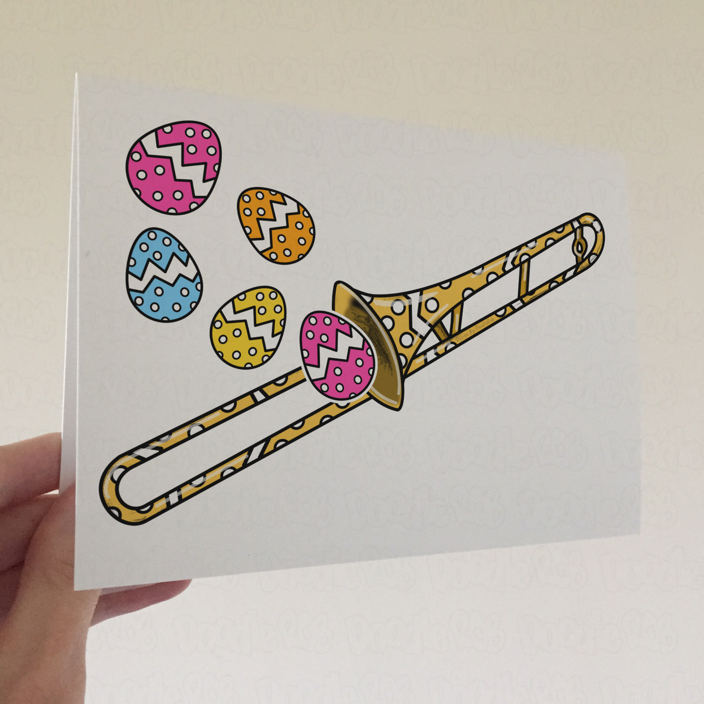 Trombone Easter Card - Trombonist Easter Card - Brass Musician Card