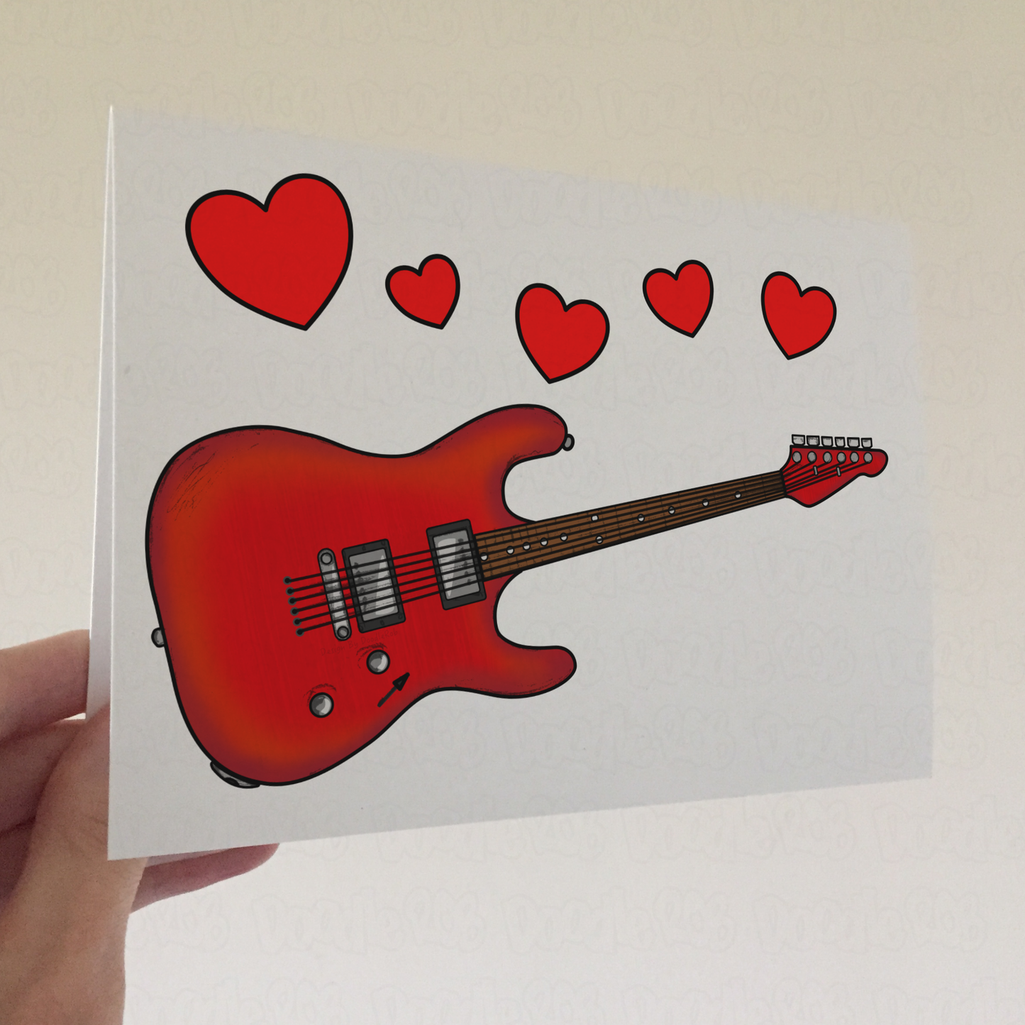 Guitar Anniversary Card - Electric Guitarist Greeting Card - Wedding Musician Card