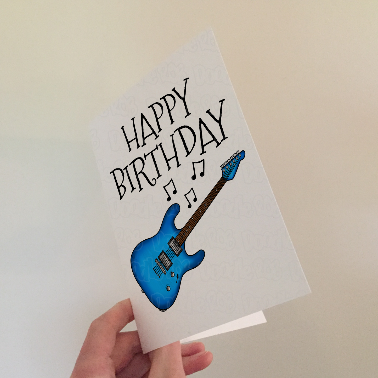 Guitar Birthday Card - Electric Guitar Teacher - Rock Musician Card