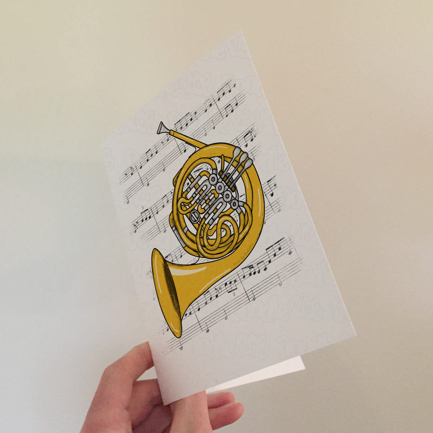 French Horn Greeting Card (Colour) - Horn Player Birthday Card - Brass Musician Card