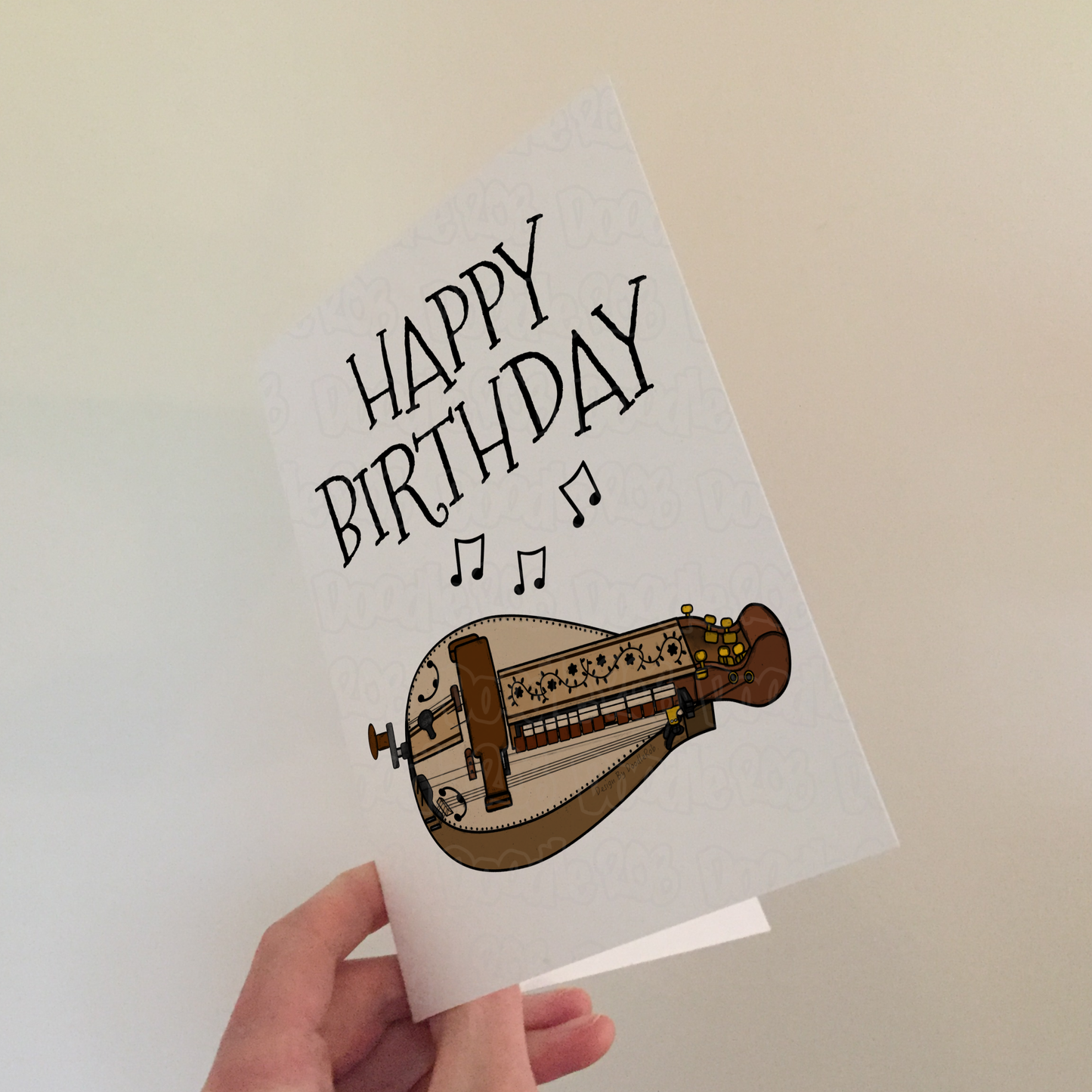 Hurdy Gurdy Birthday Card - Gurdyist Greeting Card - Folk Musician Birthday Card