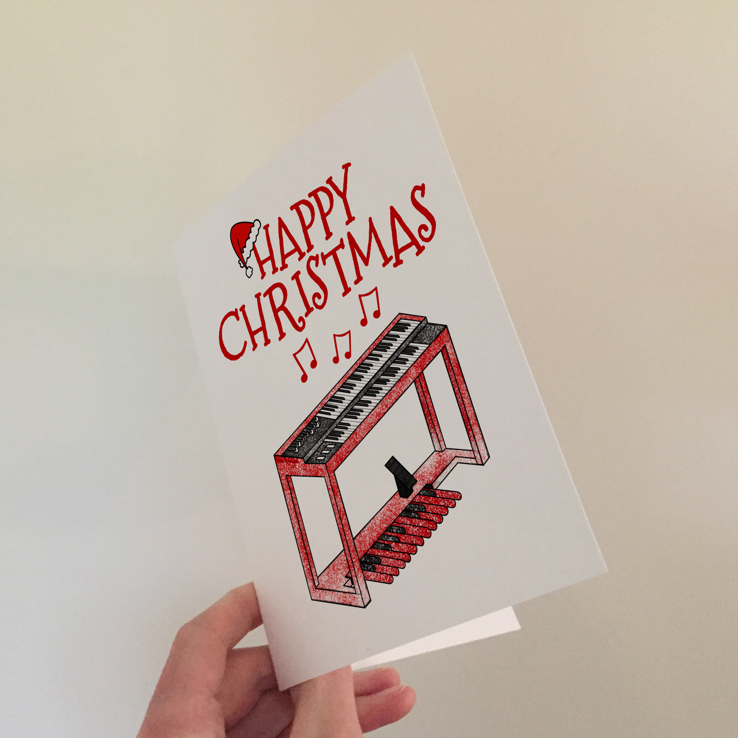 Jazz Organist Christmas Card - Organ Xmas Card - Organ Teacher Greeting Card