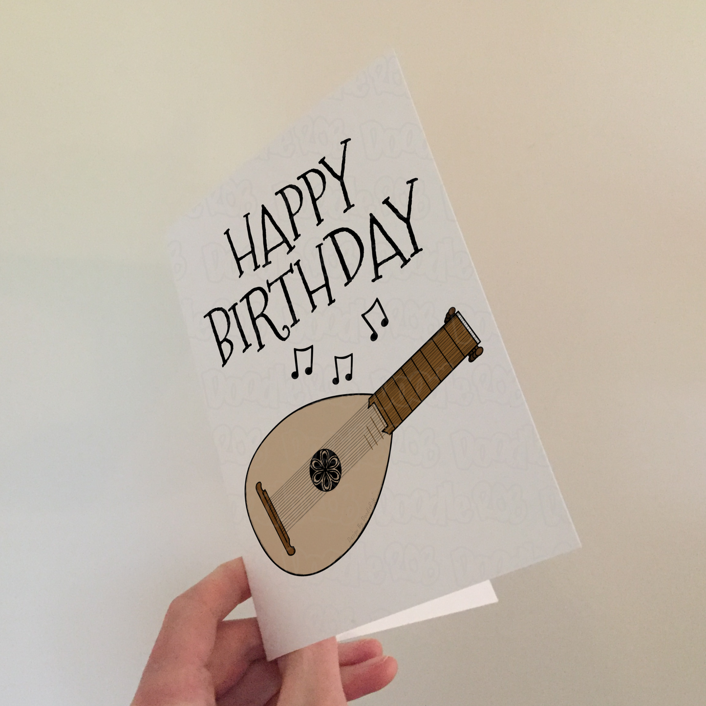 Lute Birthday Card - Lutenist Greeting Card - Baroque Musician Birthday Card