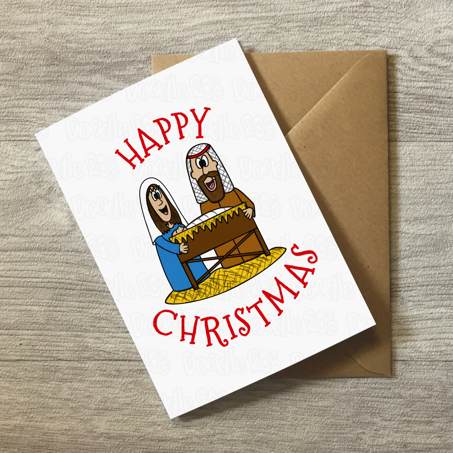 Christmas Nativity Card - Mary, Joseph and Baby Jesus - Church Christmas Card