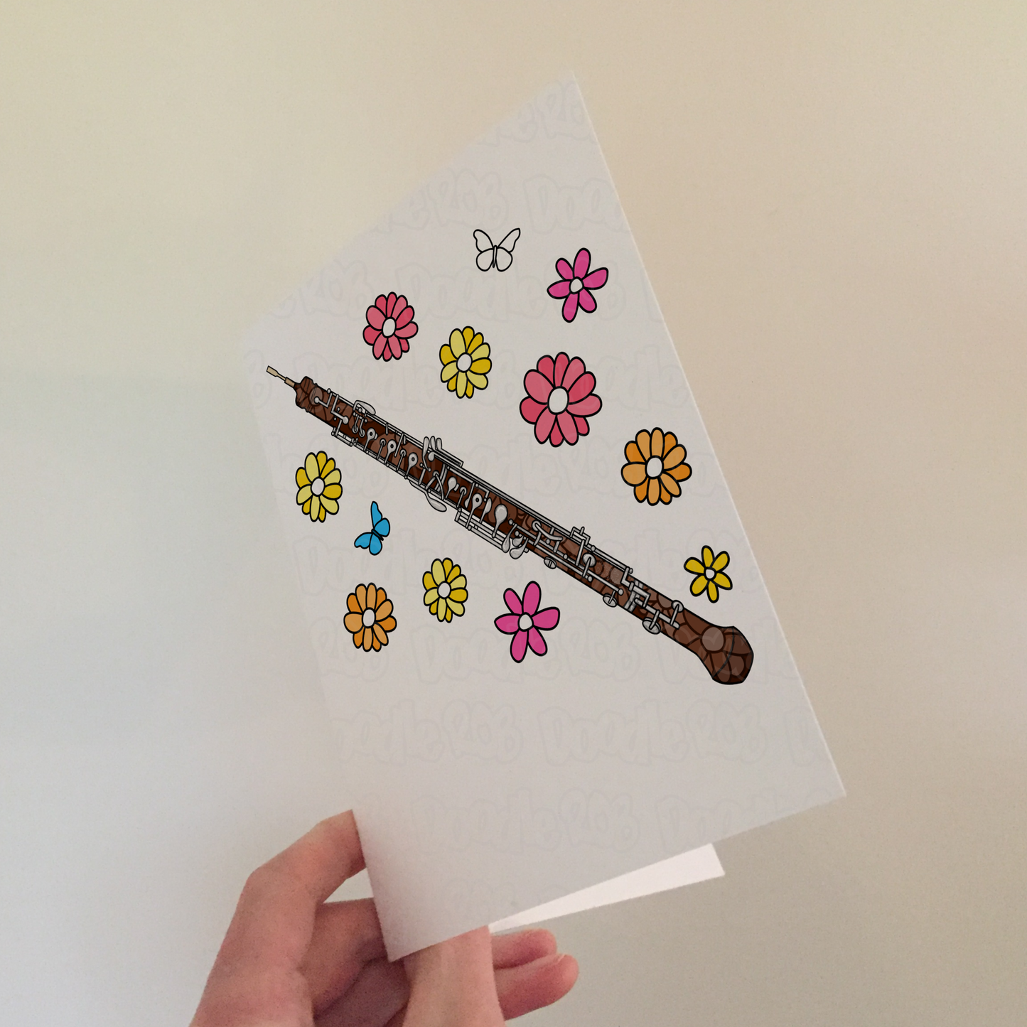 Floral Oboe Greeting Card - Female Oboist - Musician Greeting Card