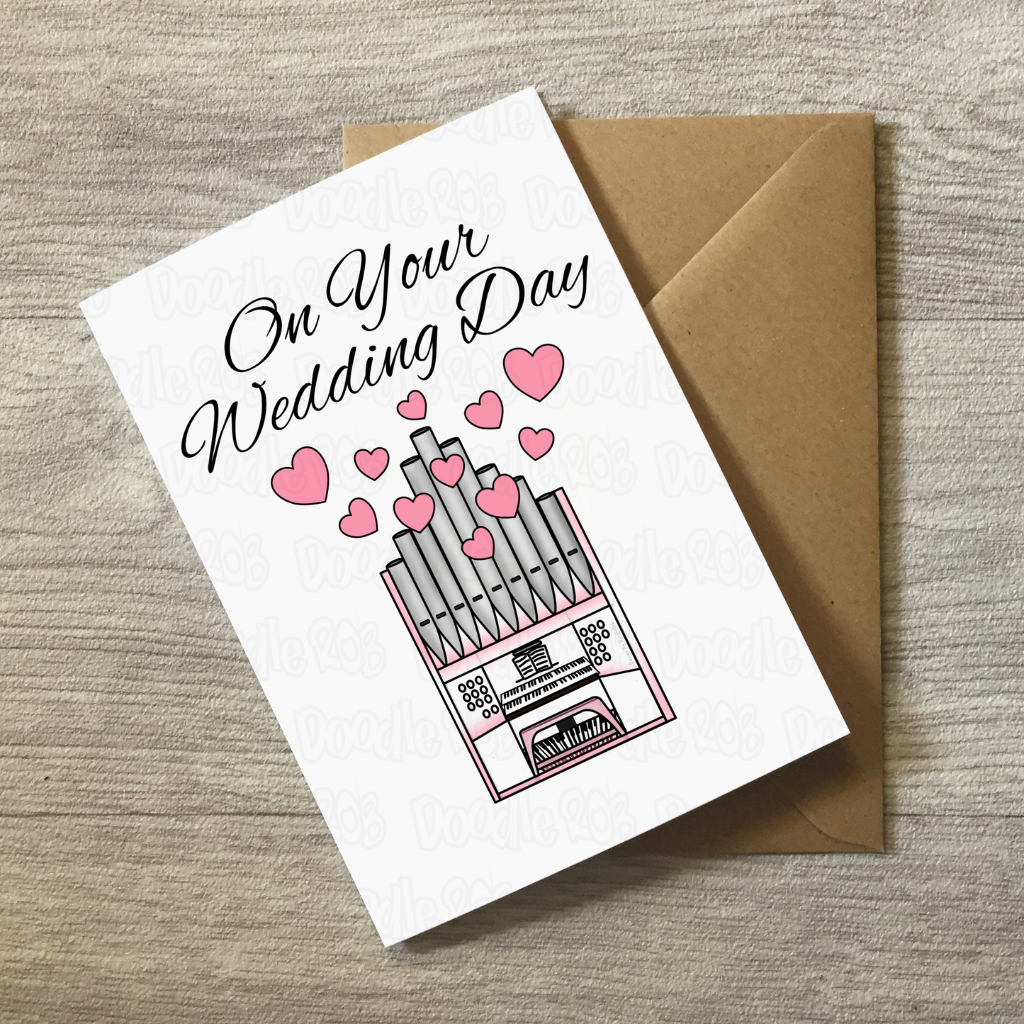 Church Organ Wedding Card - On Your Wedding Day - Wedding Card For Musicians - Organist Greeting Card