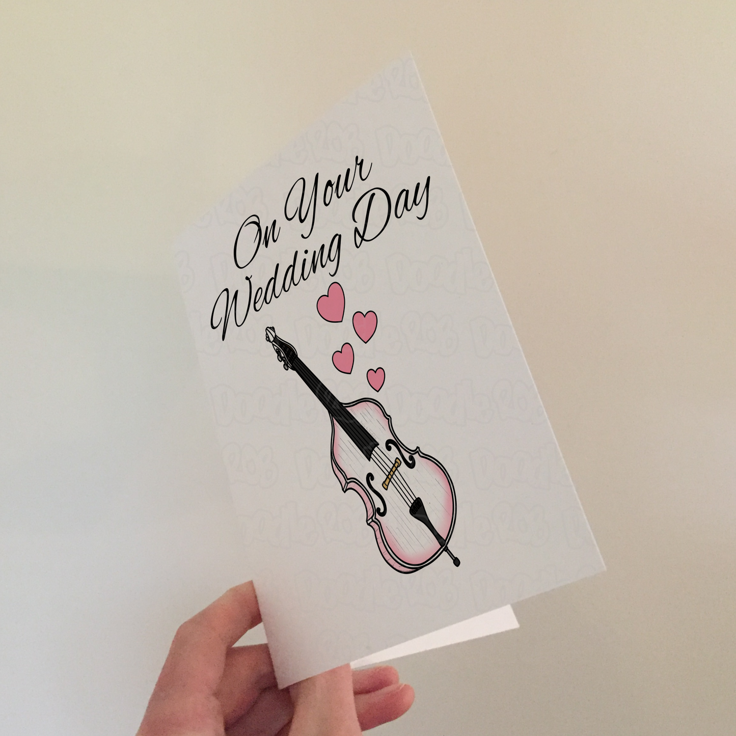 Double Bass Wedding Card - On Your Wedding Day - Wedding Card For Musicians - Bassist Greeting Card