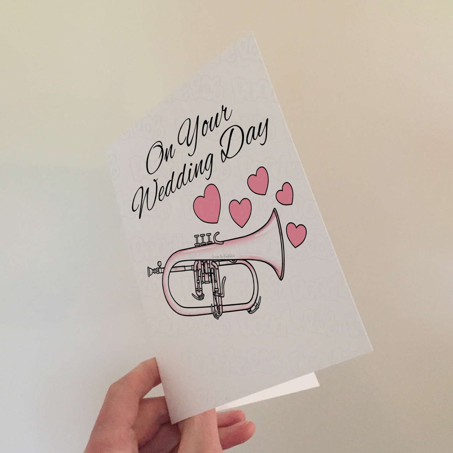 Flugelhorn Wedding Card - On Your Wedding Day - Wedding Card For Musicians - Brass Musician Greeting Card