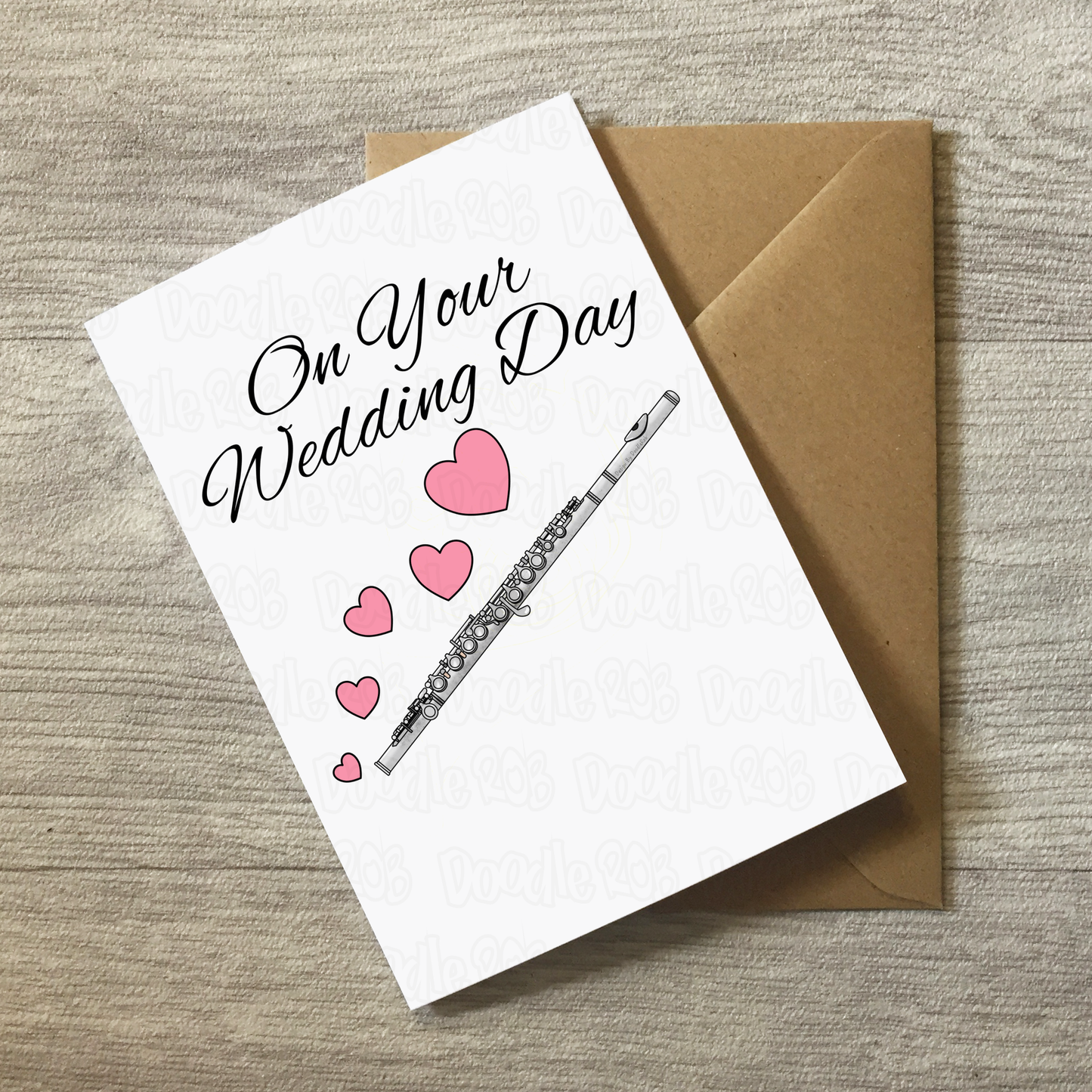 Flute Wedding Card - On Your Wedding Day - Wedding Card For Musicians - Flautist Greeting Card