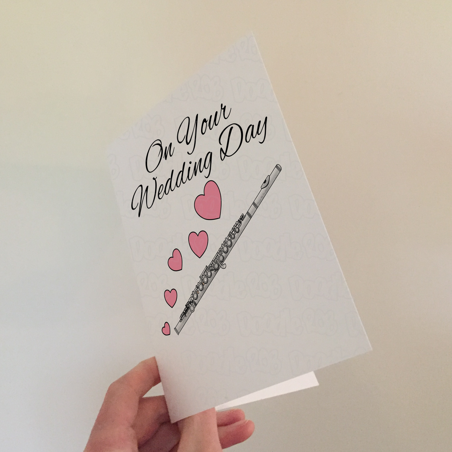 Flute Wedding Card - On Your Wedding Day - Wedding Card For Musicians - Flautist Greeting Card