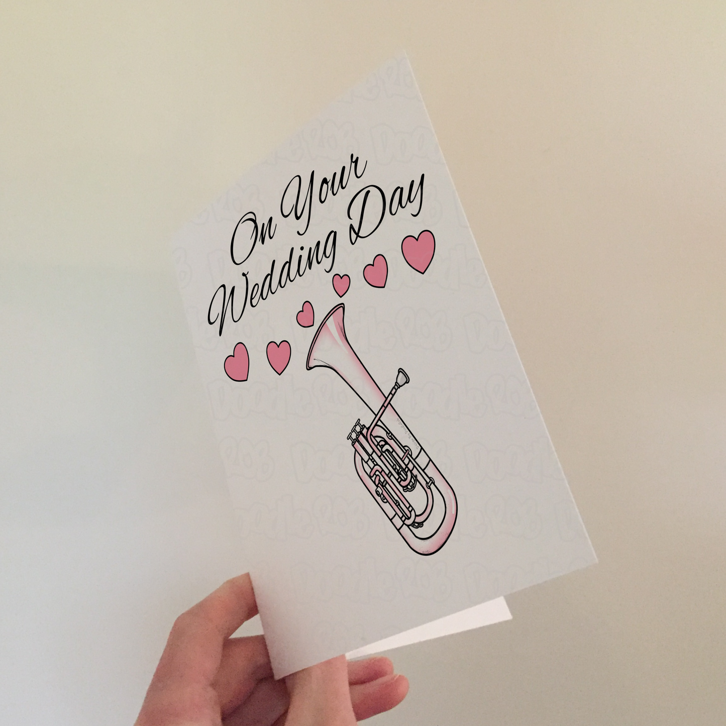 Tenor Horn Wedding Card - On Your Wedding Day - Wedding Card For Musicians - Brass Musician Greeting Card