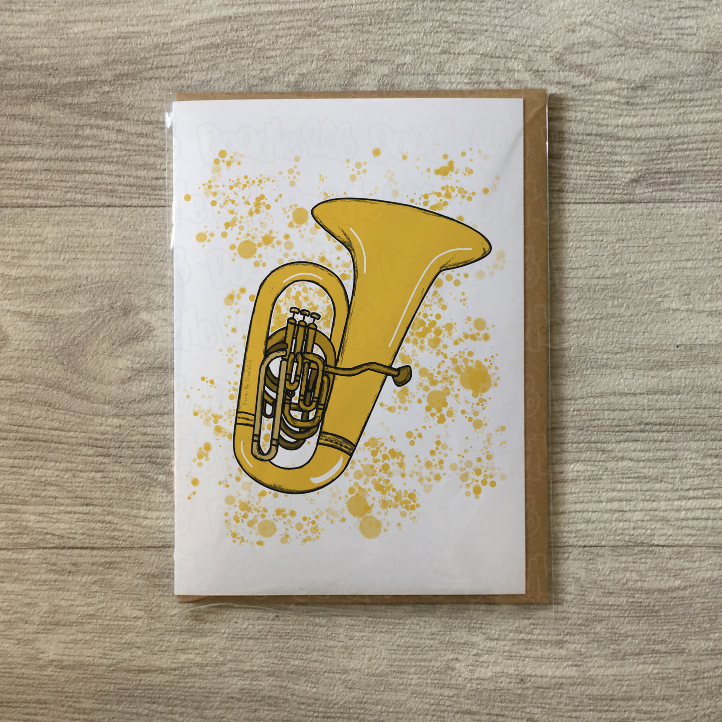 Tuba Greeting Card (Paint Splatter) - Tubaist Card - Tuba Teacher Thank You - Brass Musician Card