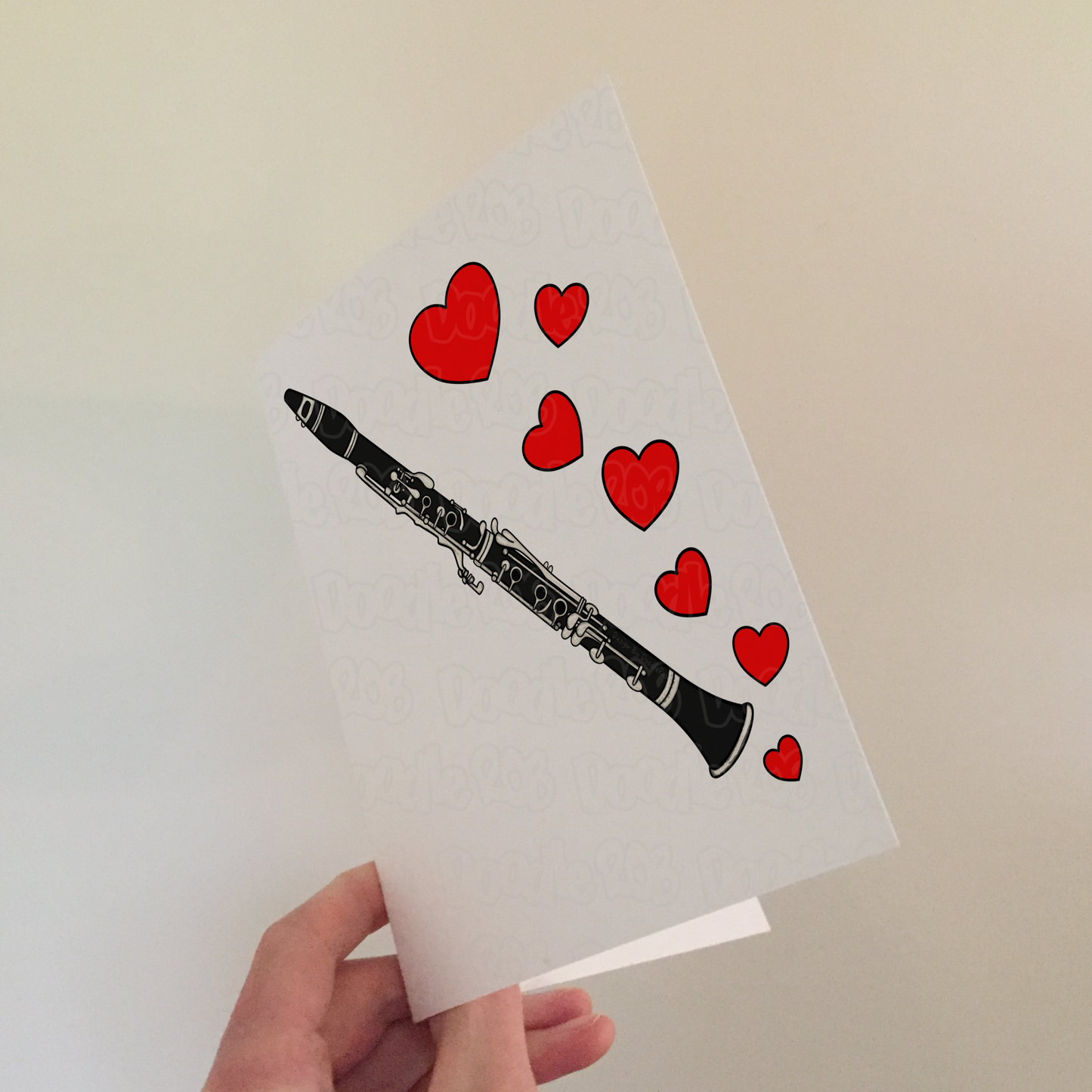 Clarinet Anniversary Card - Clarinetist Greeting Card - Wedding Musician Card