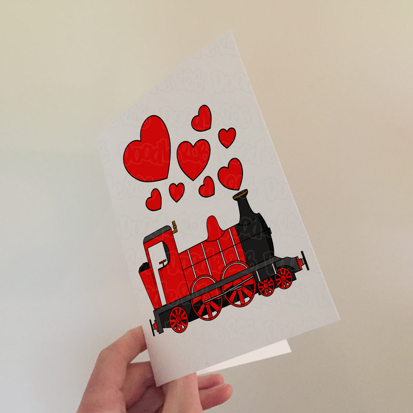 Train Valentines Card - Steam Locomotive Anniversay Card